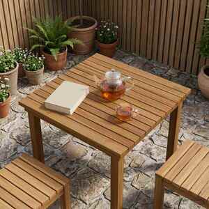 Imagine vidaXL Placă de masă 60 x 60 x 3, 5 cm Pătrat Lemn solid de tec natural