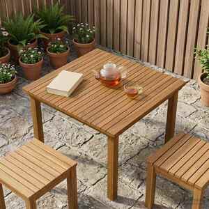 Imagine vidaXL Placă de masă 70 x 70 x 3, 5 cm Pătrat Lemn solid de tec natural