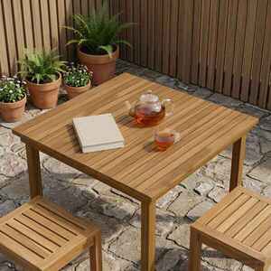 Imagine vidaXL Placă de masă 80 x 80 x 3, 5 cm Pătrat Lemn solid de tec natural