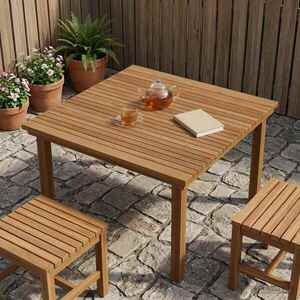 Imagine vidaXL Placă de masă 90 x 90 x 3, 5 cm Pătrat Lemn solid de tec natural
