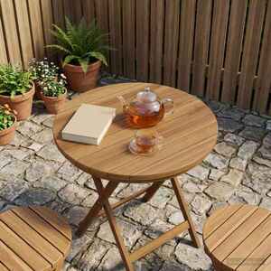 Imagine vidaXL Placă de masă Ø 40 x 3, 5 Rotund Lemn solid de tec natural