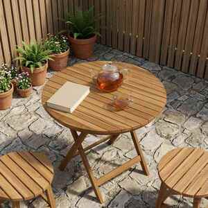Imagine vidaXL Placă de masă Ø 60 x 3, 5 Rotund Lemn solid de tec natural
