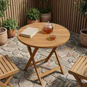 Imagine vidaXL Placă de masă Ø 70 x 3, 5 Rotund Lemn solid de tec natural