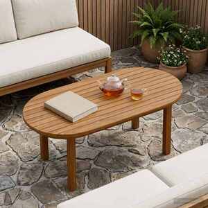 Imagine vidaXL Placă de masă 80 x 40 x 3, 5 cm Oval Lemn solid de tec natural