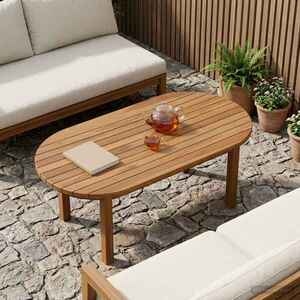 Imagine vidaXL Placă de masă 90 x 45 x 3, 5 cm Oval Lemn solid de tec natural