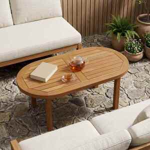 Imagine vidaXL Placă de masă 80 x 40 x 2, 5 cm Oval Lemn solid de tec natural