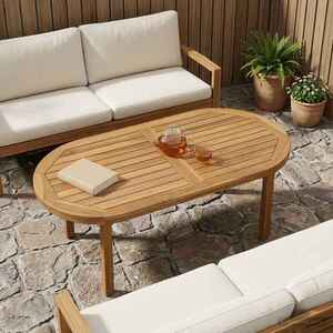 Imagine vidaXL Placă de masă Oval Lemn solid de tec natural