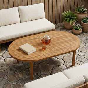 Imagine vidaXL Placă de masă Oval Lemn solid de tec natural