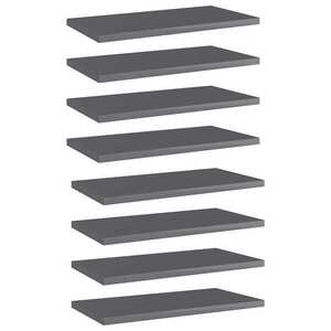 Imagine vidaXL Plăci rafturi 8 buc. gri extralucios 40x20x1, 5cm lemn prelucrat