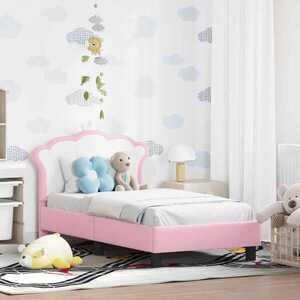 Imagine vidaXL Cadru de pat pentru copii cu spătar Roz 70 x 140 cm PU