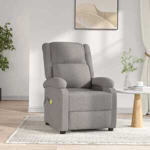Imagine vidaXL Fotoliu de masaj electric rabatabil, gri taupe, textil