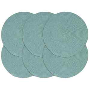 Imagine vidaXL Naproane, 6 buc., verde, 38 cm, iută, rotund