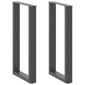 Imagine vidaXL Picioare de masă de bar în formă de U, 2 buc., antracit, 40x(90-91) cm, oțel