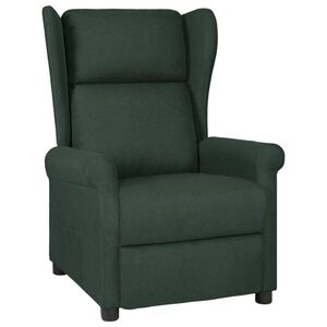 Imagine vidaXL Fotoliu rabatabil, verde închis, material textil