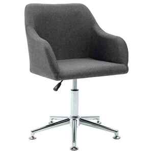 Imagine vidaXL Scaun de sufragerie pivotant, gri închis, material textil