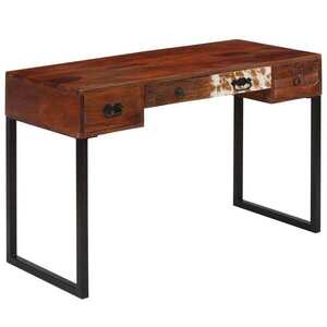 Imagine vidaXL Birou, 117x50x76 cm, lemn masiv de acacia și piele naturală