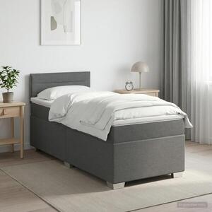 Imagine vidaXL Pat boxspring cu saltea Gri închis 80 x 200 cm Țesătură