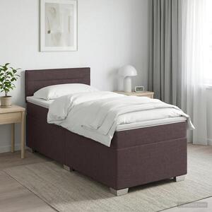 Imagine vidaXL Pat boxspring cu saltea Maro închis 80 x 200 cm Țesătură