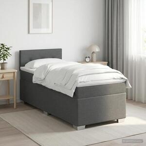Imagine vidaXL Pat boxspring cu saltea Gri închis 80 x 200 cm Țesătură