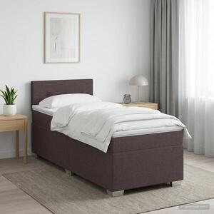 Imagine vidaXL Pat boxspring cu saltea Maro închis 80 x 200 cm Țesătură