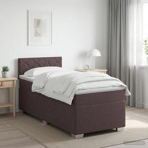 Imagine vidaXL Pat boxspring cu saltea Maro închis 80 x 200 cm Țesătură
