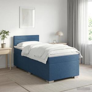 Imagine vidaXL Pat boxspring cu saltea albastru 100 x 200 cm Țesătură