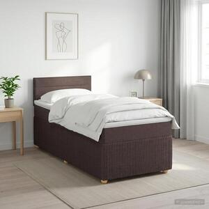 Imagine vidaXL Pat boxspring cu saltea Maro închis 90 x 200 cm Țesătură