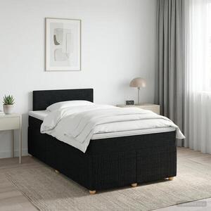 Imagine vidaXL Pat boxspring cu saltea Negru 120 x 200 cm Țesătură