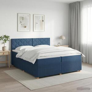 Imagine vidaXL Pat boxspring cu saltea albastru 200 x 200 cm Țesătură