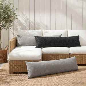 Imagine vidaXL Husă pentru pernă HEERLEN Gri închis 40 x 145 cm