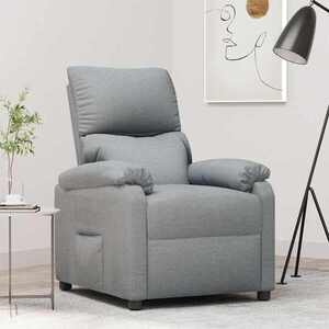 Imagine vidaXL Fotoliu rabatabil, gri deschis, material textil