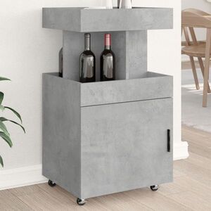Imagine vidaXL Cărucior de bar, gri beton, 50x41x89 cm, lemn prelucrat