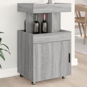 Imagine vidaXL Cărucior de bar, gri sonoma, 50x41x89 cm, lemn prelucrat