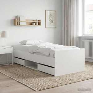 Imagine vidaXL Cadru de pat cu sertar cu headboard Alb Lemn prelucrat
