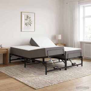 Imagine vidaXL Cadru Electric Ajustabil pentru Pat Negru 150 x 200 cm Oțel