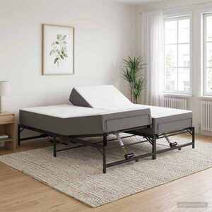 Imagine vidaXL Cadru Electric Ajustabil pentru Pat Negru 160 x 200 cm Oțel