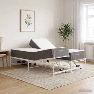 Imagine vidaXL Cadru Electric Ajustabil pentru Pat Alb 137 x 190 cm Oțel