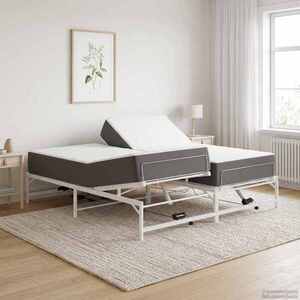 Imagine vidaXL Cadru Electric Ajustabil pentru Pat Alb 200 x 200 cm Oțel