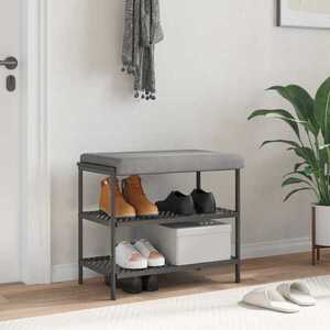 Imagine vidaXL Perna pentru bancă Catifea Gri deschis Adâncime 35 cm