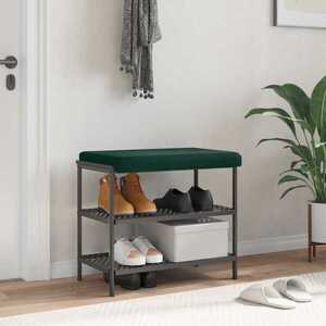 Imagine vidaXL Perna pentru bancă Catifea Verde închis Adâncime 35 cm