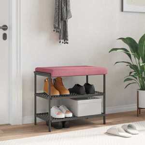 Imagine vidaXL Perna pentru bancă Catifea Roz Adâncime 35 cm
