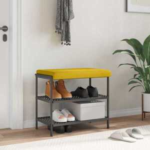 Imagine vidaXL Perna pentru bancă Catifea Galben Adâncime 35 cm