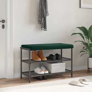 Imagine vidaXL Perna pentru bancă Catifea Verde închis Adâncime 35 cm