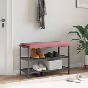 Imagine vidaXL Perna pentru bancă Catifea Roz Adâncime 35 cm