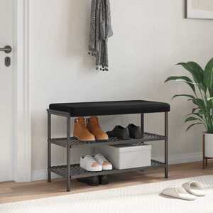 Imagine vidaXL Perna pentru bancă Catifea Negru Adâncime 35 cm