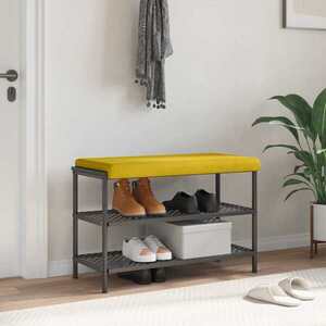 Imagine vidaXL Perna pentru bancă Catifea Galben Adâncime 35 cm