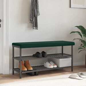 Imagine vidaXL Perna pentru bancă Catifea Verde închis Adâncime 35 cm