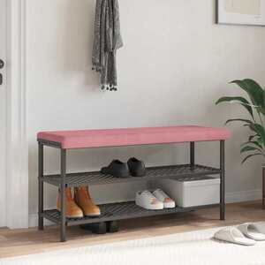Imagine vidaXL Perna pentru bancă Catifea Roz Adâncime 35 cm