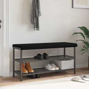 Imagine vidaXL Perna pentru bancă Catifea Negru Adâncime 35 cm