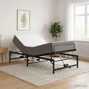 Imagine vidaXL Cadru Electric Ajustabil pentru Pat Negru 75 x 190 cm Oțel